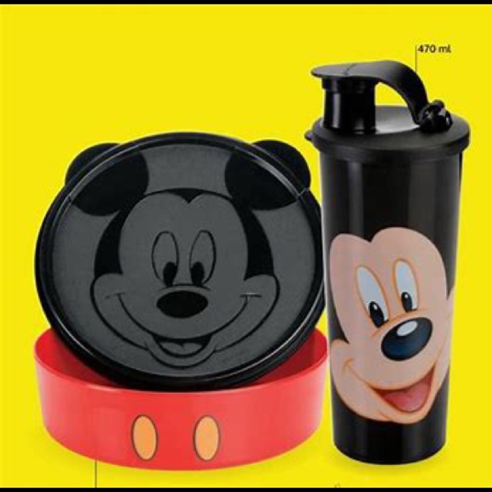 Tupperware Cereal plate & Tumbler Disney Mickey